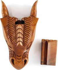 Hand Carved Wooden Dragon Head ~ OOAK Christmas & Birthday Gift - Image 3