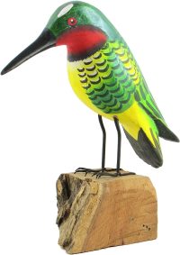 Hand Carved Wooden Green Hummingbird ~ OOAK Christmas & Birthday Gift - Image 4