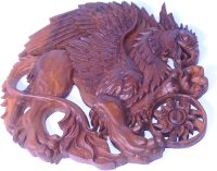 Hand Carved Wooden Celtic Dragon Griffin  ~ OOAK Christmas & Birthday Gift - Image 3