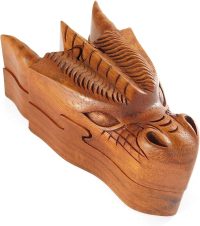 Hand Carved Wooden Dragon Head ~ OOAK Christmas & Birthday Gift