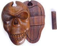 Hand Carved Wooden Skull  ~ OOAK Christmas & Birthday Gift - Image 3