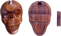 Hand Carved Wooden Skull  ~ OOAK Christmas & Birthday Gift - Image 4