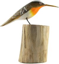 Hand Carved Wooden Desert Wren ~ OOAK Christmas & Birthday Gift