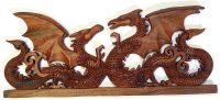 Hand Carved Wooden Two Winged Dragons  ~ OOAK Christmas & Birthday Gift