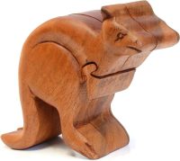 Hand Carved Wooden Kangaroo  ~ OOAK Christmas & Birthday Gift