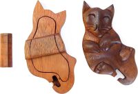 Hand Carved Wooden Cat Shows Belly ~ OOAK Christmas & Birthday Gift - Image 3