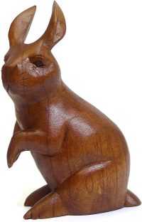 Hand Carved Wooden Rabbit  ~ OOAK Christmas & Birthday Gift