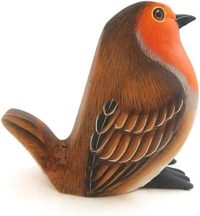 Hand Carved Wooden Robin Mobile Holder ~ OOAK Christmas & Birthday Gift - Image 4