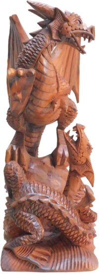 Hand Carved Wooden Duelling Dragon  ~ Christmas & Birthdays Gifts - Image 2