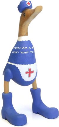 Handcarved Wooden Nurse with Funny Quotes ~ OOAK Christmas & Birthday Gift