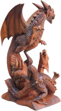 Hand Carved Wooden Duelling Dragon  ~ Christmas & Birthdays Gifts - Image 3