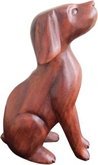 Handcarved Wooden Attentive Dog ~ OOAK Christmas & Birthday Gift