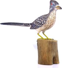 Hand Carved Wooden Greater Roadrunner Bird ~ OOAK Christmas & Birthday Gift