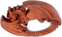 Handcarved Wooden Dragon Curling Tail ~ OOAK Christmas & Birthday Gift - Image 3