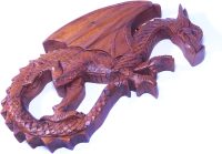 Handcarved Wooden Winged Dragon ~ OOAK Christmas & Birthday Gift - Image 2