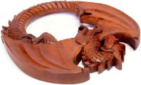 Handcarved Wooden Dragon Curling Tail ~ OOAK Christmas & Birthday Gift - Image 7