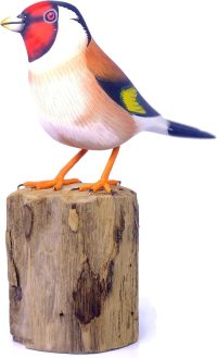 Handcarved Wooden European Goldfinch ~ OOAK Christmas & Birthday Gift