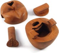 Handcarved Wooden Apple Puzzle Trinket Box ~ OOAK Christmas & Birthday Gift - Image 5