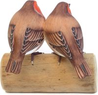 Hand Carved Two Robin Red Breast ~ Christmas and Birthday Gift - Image 4