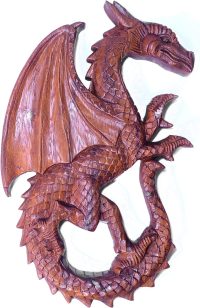 Handcarved Wooden Winged Dragon ~ OOAK Christmas & Birthday Gift