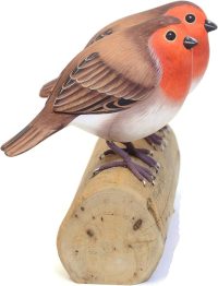 Hand Carved Two Robin Red Breast ~ Christmas and Birthday Gift - Image 3