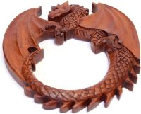 Handcarved Wooden Dragon Curling Tail ~ OOAK Christmas & Birthday Gift - Image 4