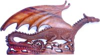 Handcarved Wooden Winged Dragon ~ OOAK Christmas & Birthday Gift