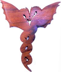 Handcarved Wooden Two Twisted Dragons ~ OOAK Christmas & Birthday Gift - Image 2