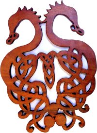 Hand Carved Wooden Celtic Sea Dragon - Image 2