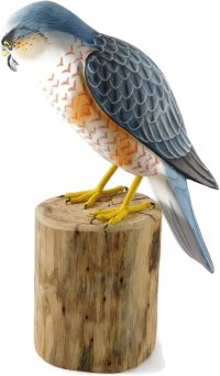 Hand Carved Merlin Falcon Bird~ OOAK Christmas & Birthday Gift - Image 3