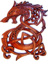 Handcarved Wooden Celtic Dragon ~ OOAK Christmas & Birthday Gift