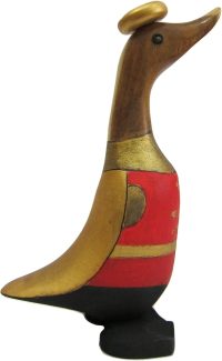 Hand Carved Wooden Bamboo Duck ~ Duck in Uniform 22.5cm High - Image 2