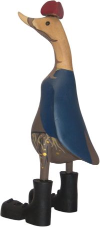 Hand Carved Wooden Bamboo Duck ~ Pirate Duck With Long Beard 32.5cm High - Image 7