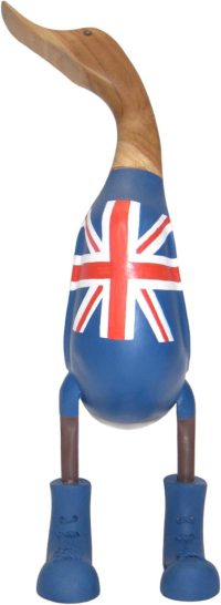 Hand Carved Wooden Bamboo Duck ~ Large English Flag Apparel 47cm High - Image 2