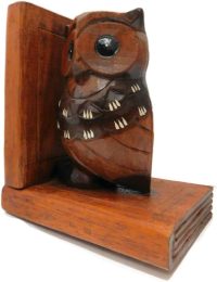 Hand Carved Wooden Owl ~ Bookstand Right Side Bookend 17.5cm High - Image 8