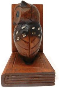 Hand Carved Wooden Owl ~ Bookstand Right Side Bookend 17.5cm High - Image 7