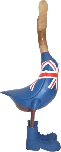 Hand Carved Wooden Bamboo Duck ~ Large English Flag Apparel 47cm High - Image 4