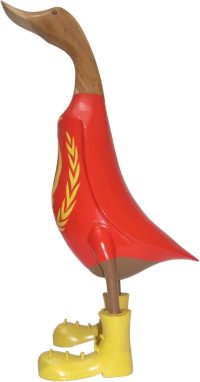 Hand Carved Wooden Bamboo Duck ~ Large Russia Flag Costume 47.5cm High - Image 9