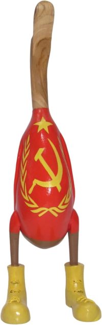 Hand Carved Wooden Bamboo Duck ~ Large Russia Flag Costume 47.5cm High - Image 2