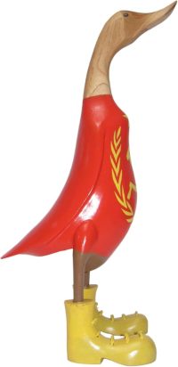 Hand Carved Wooden Bamboo Duck ~ Large Russia Flag Costume 47.5cm High - Image 5