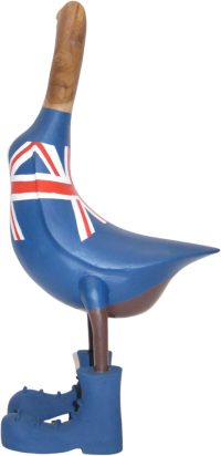 Hand Carved Wooden Bamboo Duck ~ Large English Flag Apparel 47cm High - Image 8