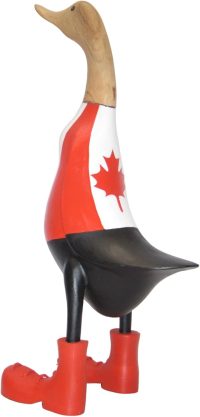 Hand Carved Wooden Bamboo Duck ~ Canada Flag 47cm High - Image 6