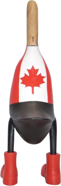 Hand Carved Wooden Bamboo Duck ~ Canada Flag 47cm High - Image 5