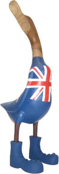 Hand Carved Wooden Bamboo Duck ~ Large English Flag Apparel 47cm High - Image 3