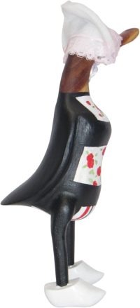 Hand Carved Wooden Bamboo Duck ~ Dutch Girl Traditional Dress 25cm High - Image 4