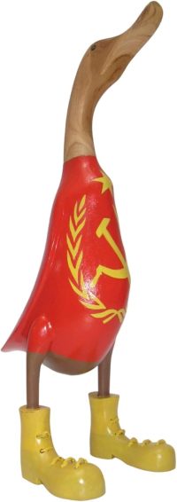 Hand Carved Wooden Bamboo Duck ~ Large Russia Flag Costume 47.5cm High - Image 4