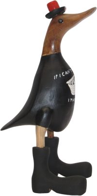 Hand Carved Wooden Bamboo Duck ~ Nurse Duck With Funny Quote 26.5cm High - Image 4