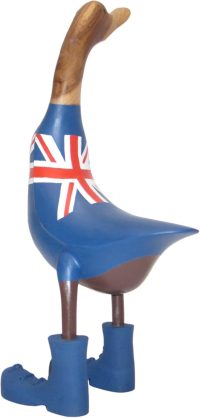 Hand Carved Wooden Bamboo Duck ~ Large English Flag Apparel 47cm High - Image 7