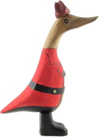 Hand Carved Wooden Bamboo Duck ~ Pirate Duck 23cm High - Image 2