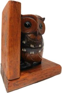 Hand Carved Wooden Owl ~ Bookstand Right Side Bookend 17.5cm High - Image 2